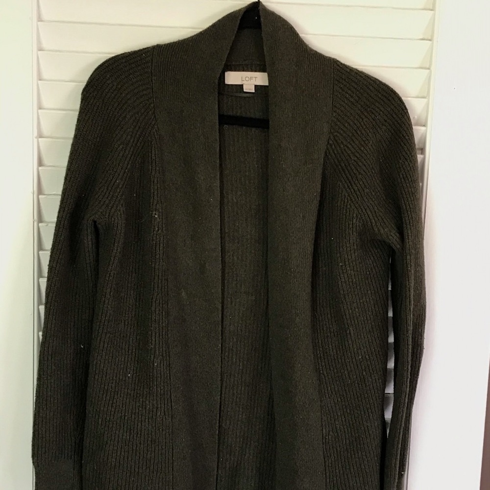 loft green cardigan